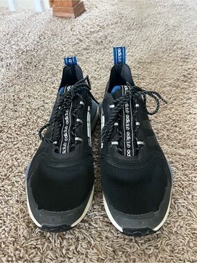 Men’s adidas NMD Black Sneakers with Blue Tabs size 10
